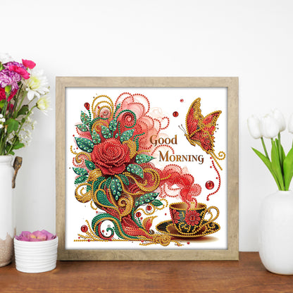 Flowers And Butterflies - Special Shaped Drill Diamond Painting 30*30CM