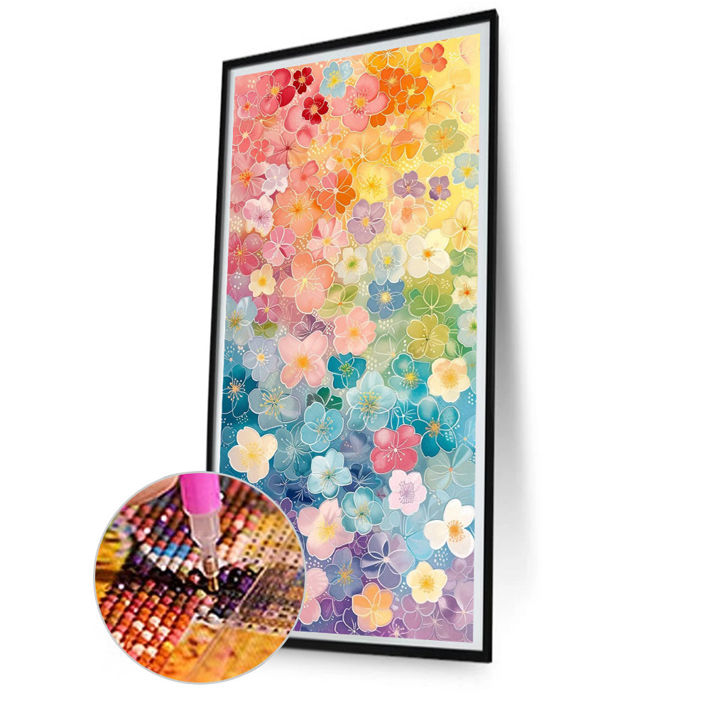 Colorful Flowers - Full AB Round Drill Diamond Painting 40*80CM