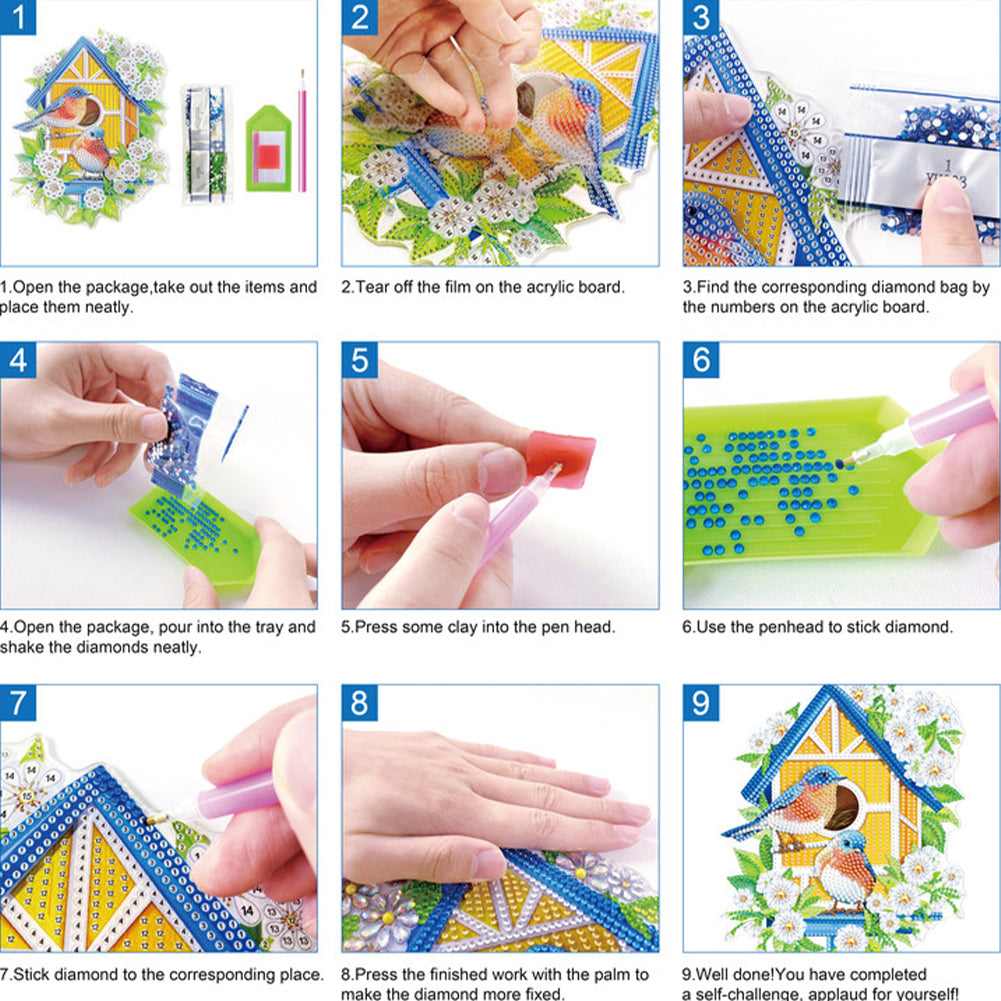 DIY Diamond Painting Small Shoulder Bag Portable Cosmetic Pouch Envelope Clutch