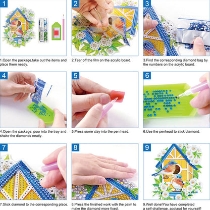 DIY Diamond Painting Small Shoulder Bag Portable Cosmetic Pouch Envelope Clutch