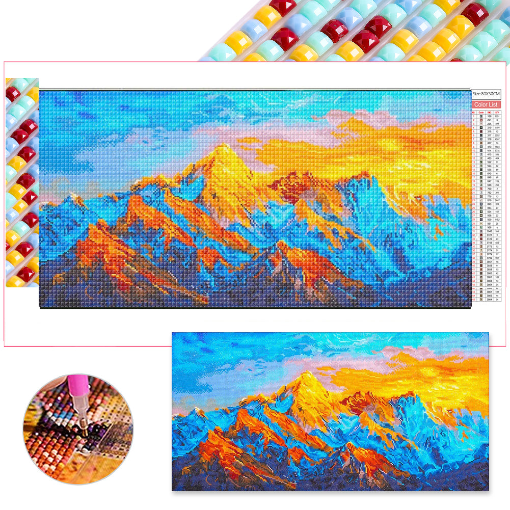 Sunlight On The Golden Mountain - Full Square Drill Diamond Painting 80*40CM