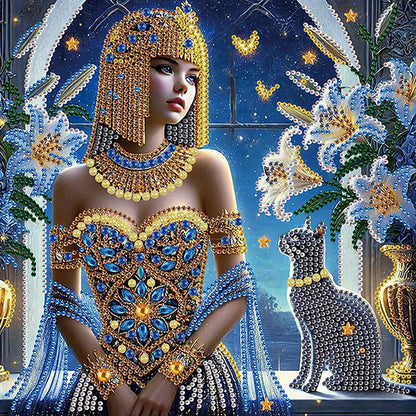 Elegant Egyptian Beauty - Special Shaped Drill Diamond Painting 30*30CM