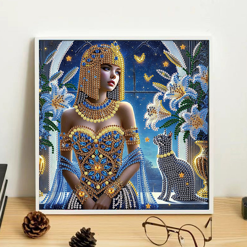 Elegant Egyptian Beauty - Special Shaped Drill Diamond Painting 30*30CM