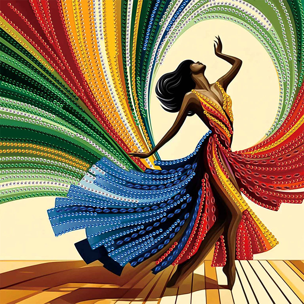Elegant Dancing Beauty - Special Shaped Drill Diamond Painting 30*30CM