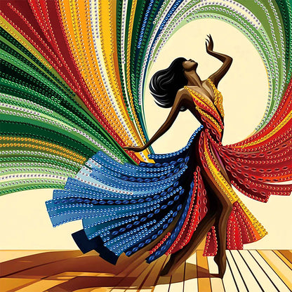 Elegant Dancing Beauty - Special Shaped Drill Diamond Painting 30*30CM