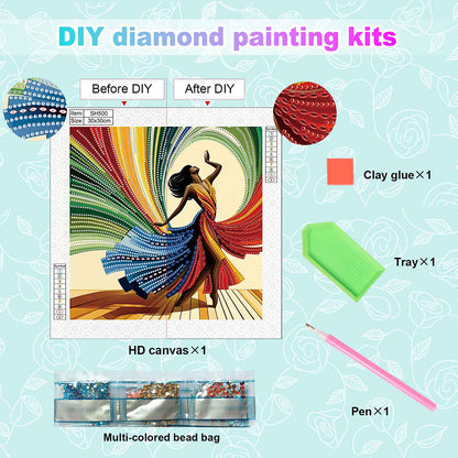 Elegant Dancing Beauty - Special Shaped Drill Diamond Painting 30*30CM