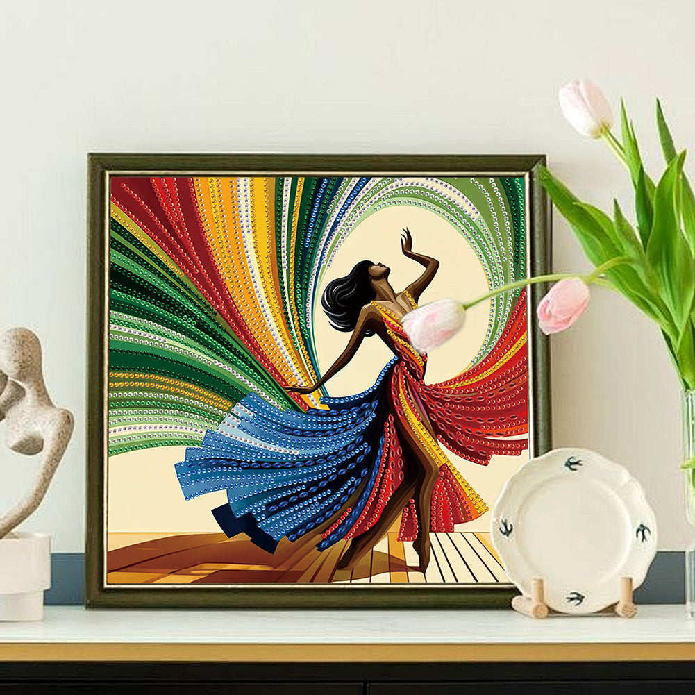 Elegant Dancing Beauty - Special Shaped Drill Diamond Painting 30*30CM