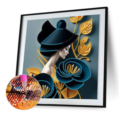 Elegant Beauty - Special Shaped Drill Diamond Painting 30*30CM