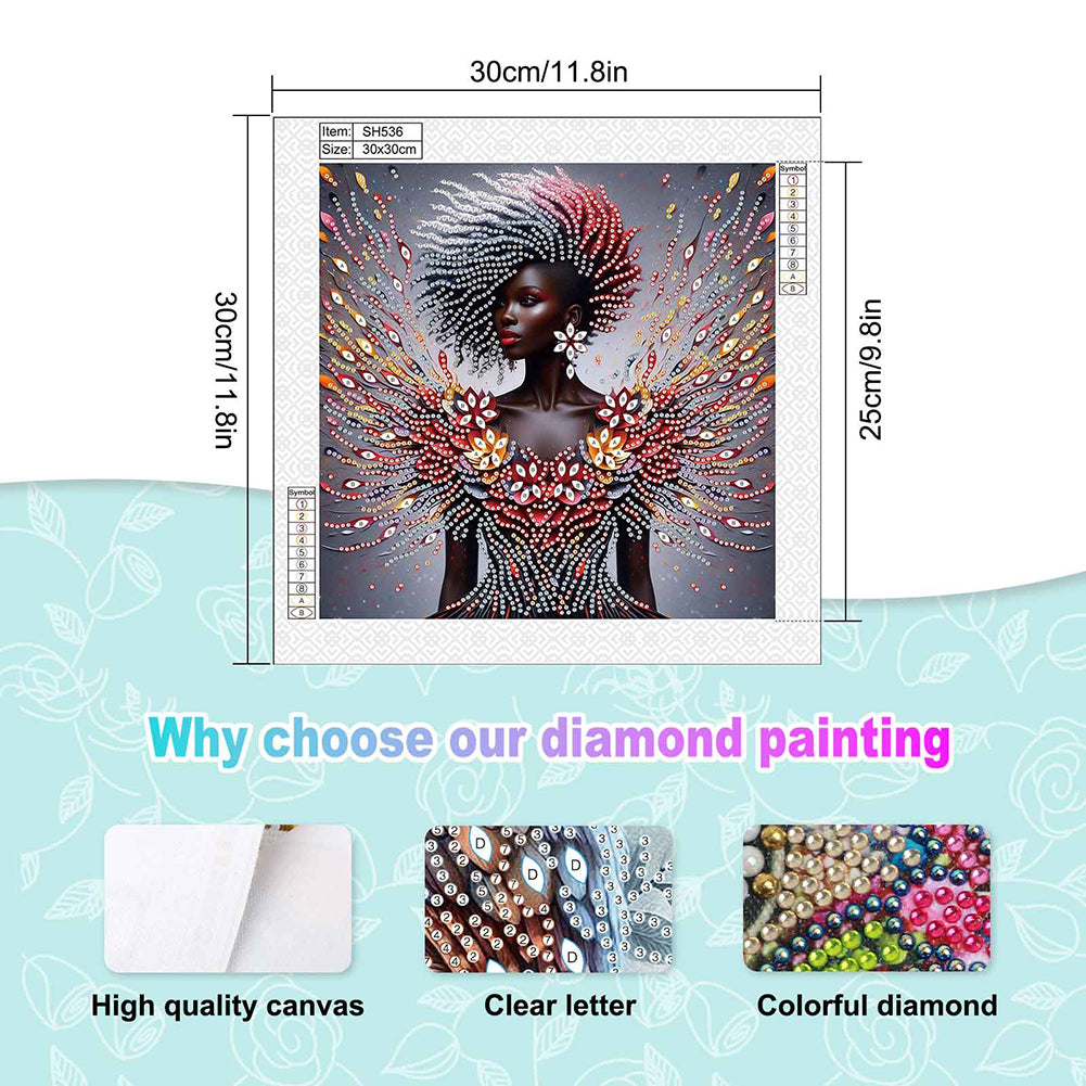 Elegant Black Beauty - Special Shaped Drill Diamond Painting 30*30CM