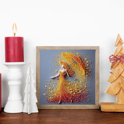 Elegant Umbrella Beauty - Special Shaped Drill Diamond Painting 30*30CM