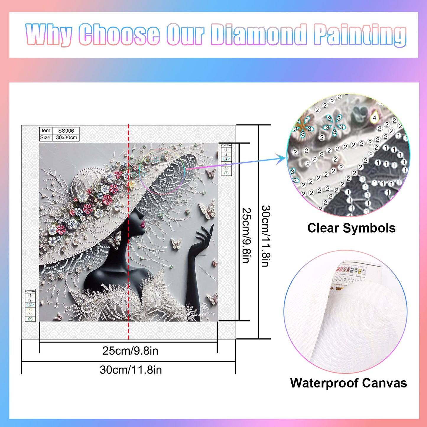 Elegant Umbrella Beauty - Special Shaped Drill Diamond Painting 30*30CM