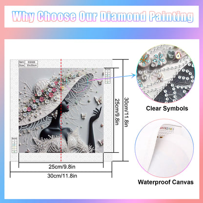 Elegant Umbrella Beauty - Special Shaped Drill Diamond Painting 30*30CM