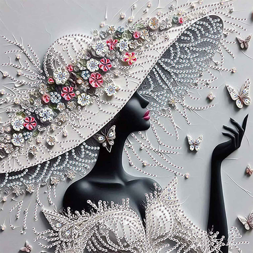 Elegant Black Beauty - Special Shaped Drill Diamond Painting 30*30CM