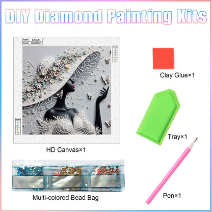 Elegant Black Beauty - Special Shaped Drill Diamond Painting 30*30CM