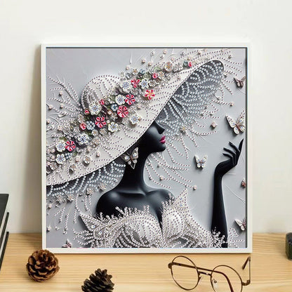 Elegant Black Beauty - Special Shaped Drill Diamond Painting 30*30CM