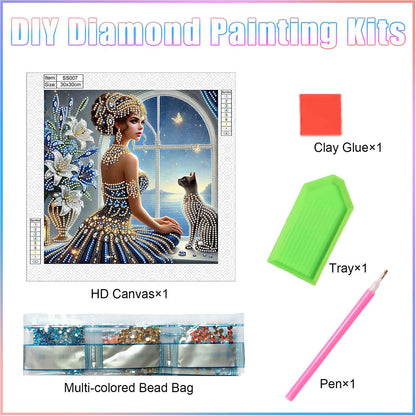 Elegant Egyptian Beauty - Special Shaped Drill Diamond Painting 30*30CM