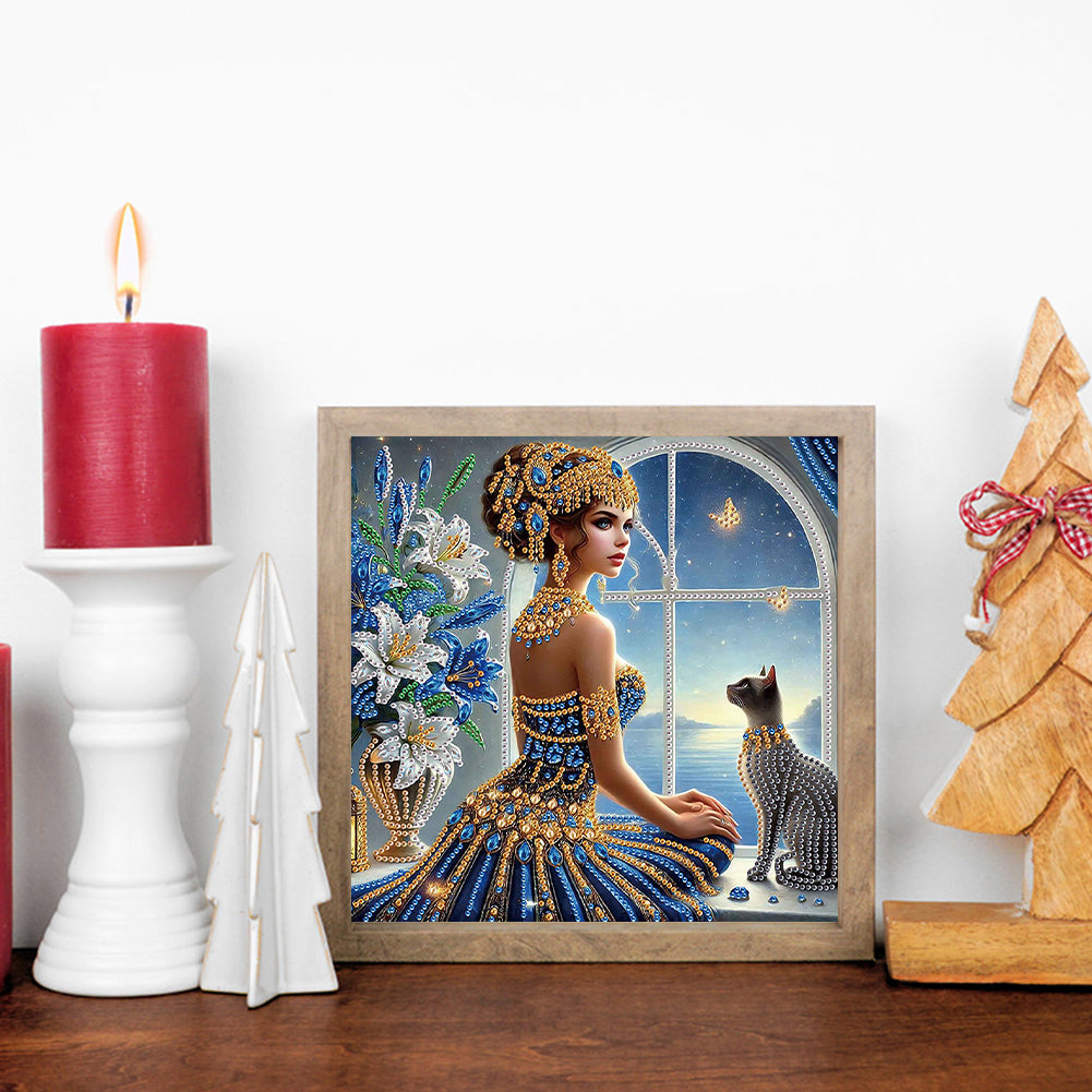 Elegant Egyptian Beauty - Special Shaped Drill Diamond Painting 30*30CM