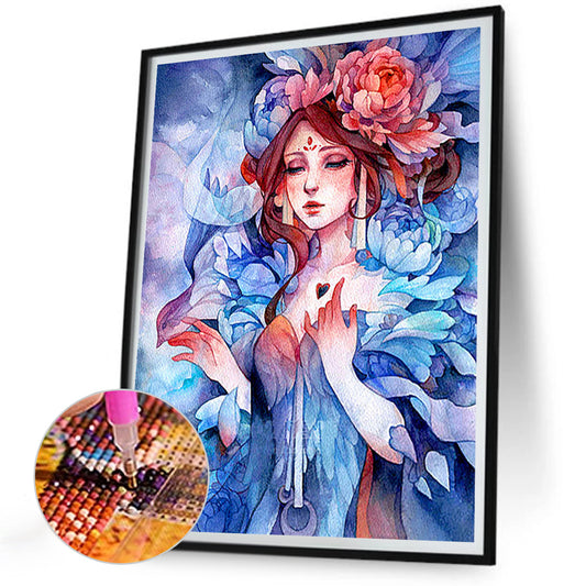 Flower Goddess - Full Round Drill Diamond Painting 30*40CM
