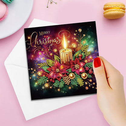 6PCS DIY Diamond Art Greeting Cards Xmas Designs for Festivals and Celebrations