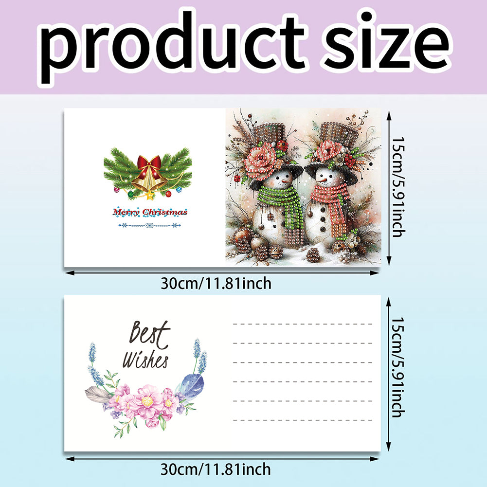 6PCS DIY Diamond Art Greeting Cards Xmas Designs for Festivals and Celebrations