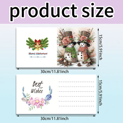6PCS DIY Diamond Art Greeting Cards Xmas Designs for Festivals and Celebrations