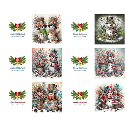 6PCS DIY Diamond Art Greeting Cards Xmas Designs for Festivals and Celebrations