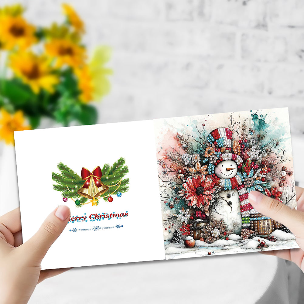 6PCS DIY Diamond Art Greeting Cards Xmas Designs for Festivals and Celebrations