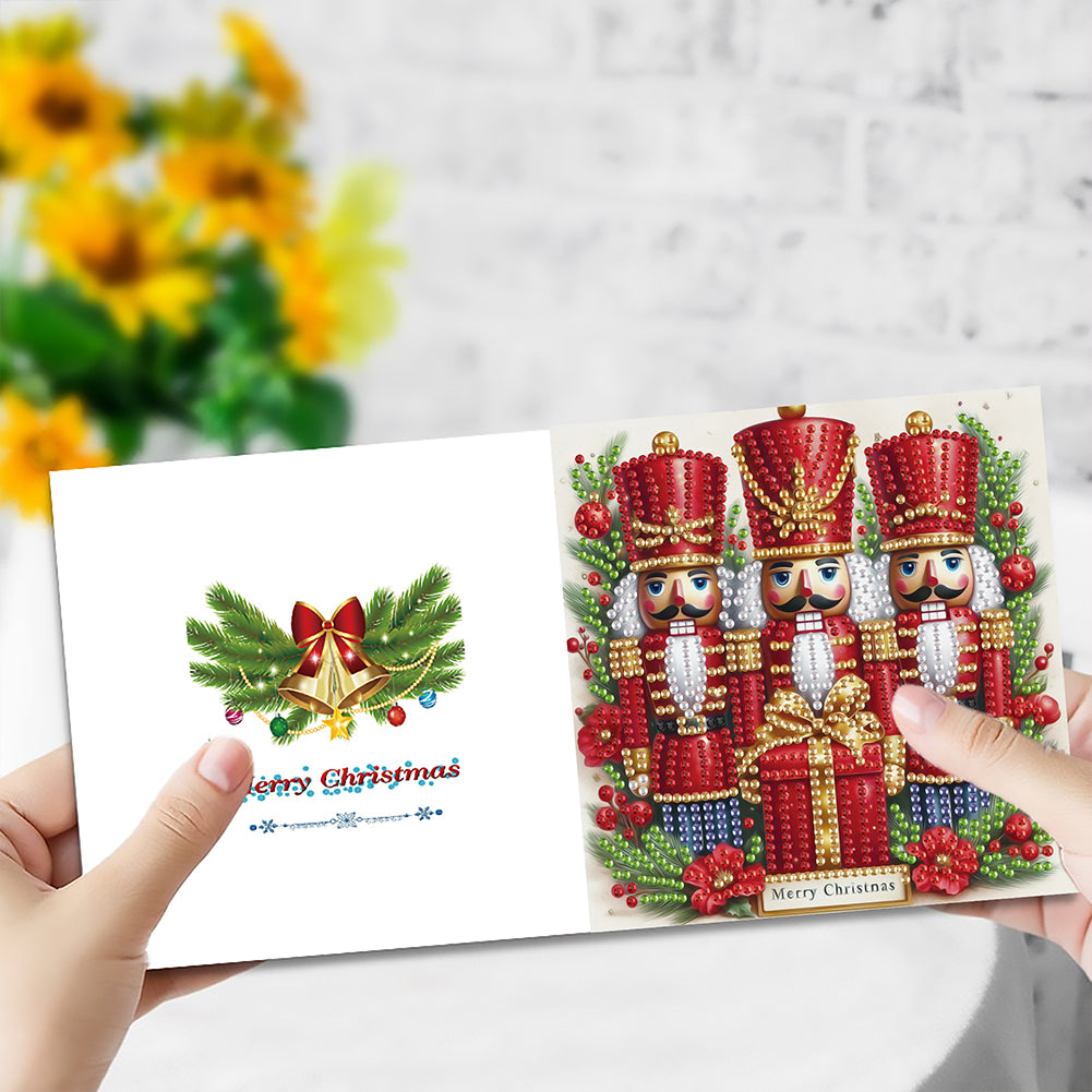 6PCS DIY Diamond Art Greeting Cards Xmas Designs for Festivals and Celebrations