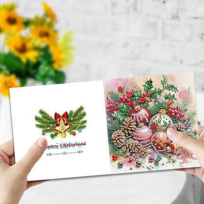 6PCS DIY Diamond Art Greeting Cards Xmas Designs for Festivals and Celebrations
