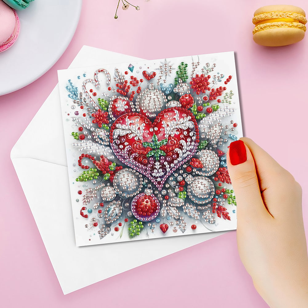 6PCS DIY Diamond Art Greeting Cards Xmas Designs for Festivals and Celebrations