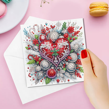 6PCS DIY Diamond Art Greeting Cards Xmas Designs for Festivals and Celebrations