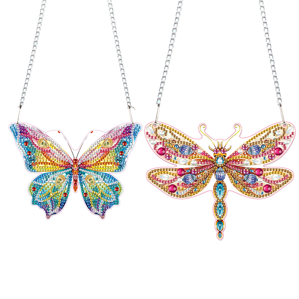 2pcs 2D Flat DIY Diamond Art Pendant Diamond Painting Set Wall Door Decoration