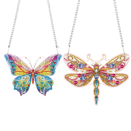 2pcs 2D Flat DIY Diamond Art Pendant Diamond Painting Set Wall Door Decoration