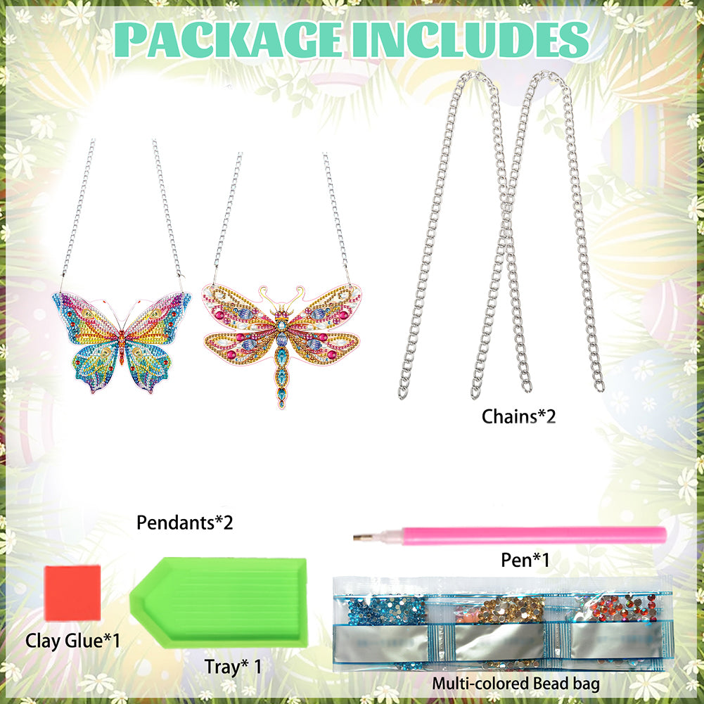 2pcs 2D Flat DIY Diamond Art Pendant Diamond Painting Set Wall Door Decoration