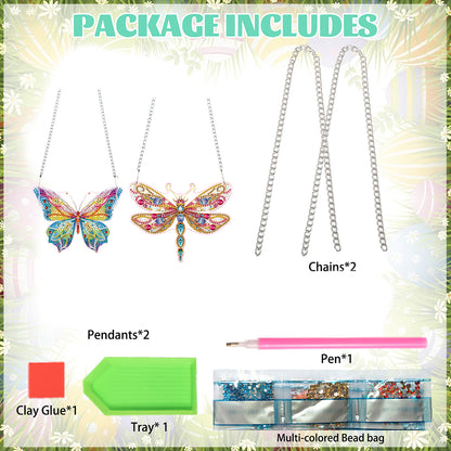 2pcs 2D Flat DIY Diamond Art Pendant Diamond Painting Set Wall Door Decoration