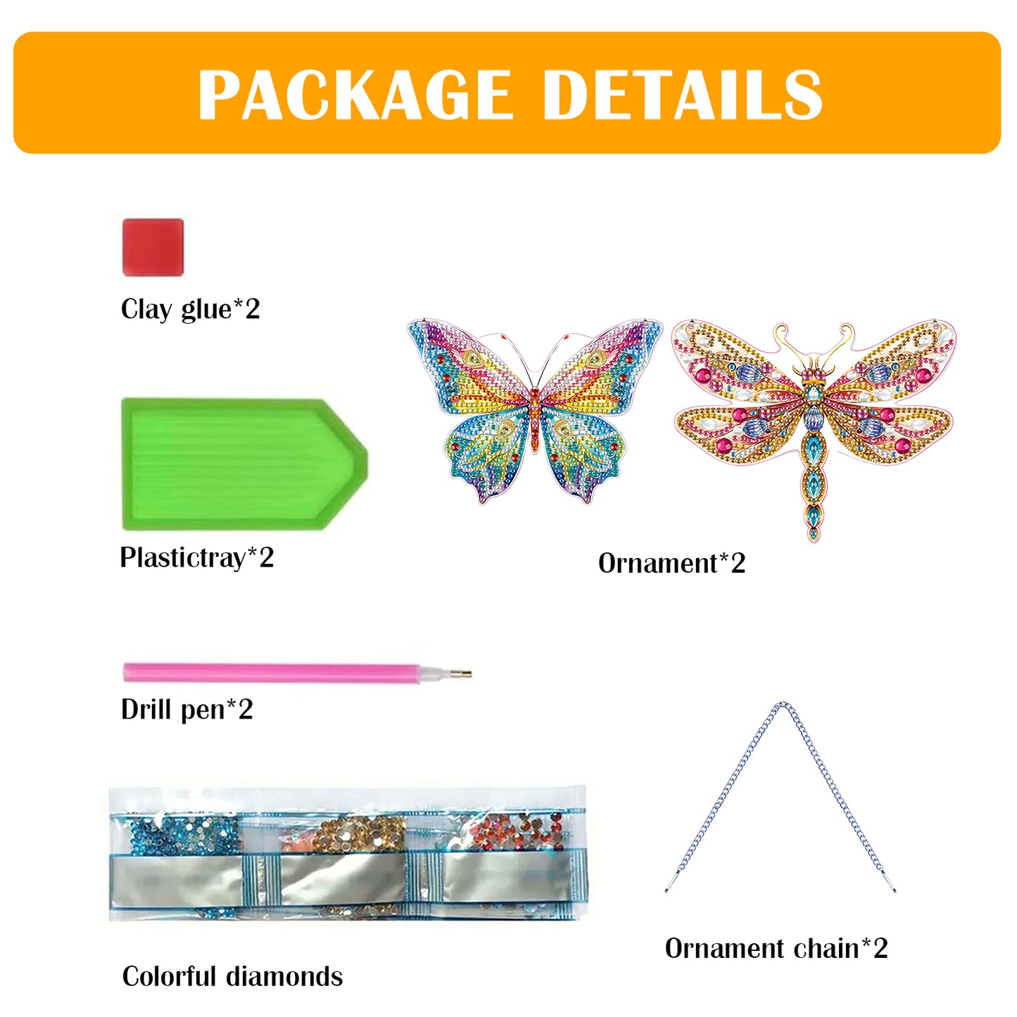 2pcs 2D Flat DIY Diamond Art Pendant Diamond Painting Set Wall Door Decoration