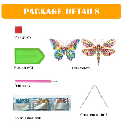 2pcs 2D Flat DIY Diamond Art Pendant Diamond Painting Set Wall Door Decoration