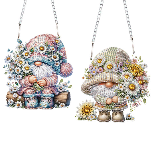 2pcs 2D Flat DIY Diamond Art Pendant Diamond Painting Set Wall Door Decoration