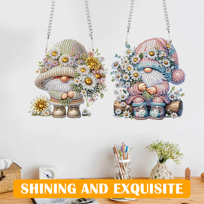 2pcs 2D Flat DIY Diamond Art Pendant Diamond Painting Set Wall Door Decoration