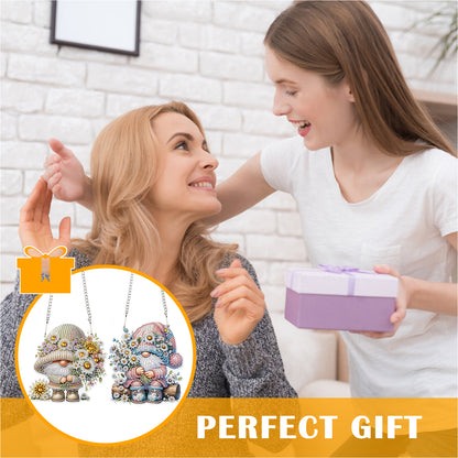 2pcs 2D Flat DIY Diamond Art Pendant Diamond Painting Set Wall Door Decoration