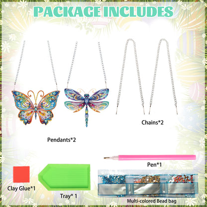 2pcs 2D Flat DIY Diamond Art Pendant Diamond Painting Set Wall Door Decoration