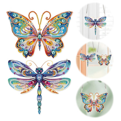 2pcs 2D Flat DIY Diamond Art Pendant Diamond Painting Set Wall Door Decoration