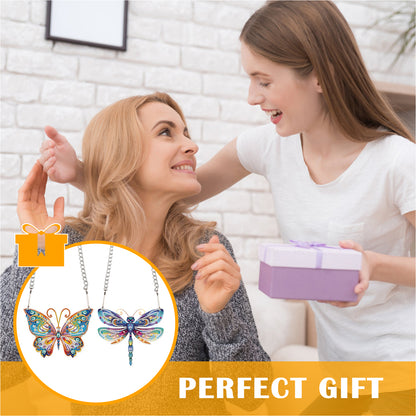 2pcs 2D Flat DIY Diamond Art Pendant Diamond Painting Set Wall Door Decoration