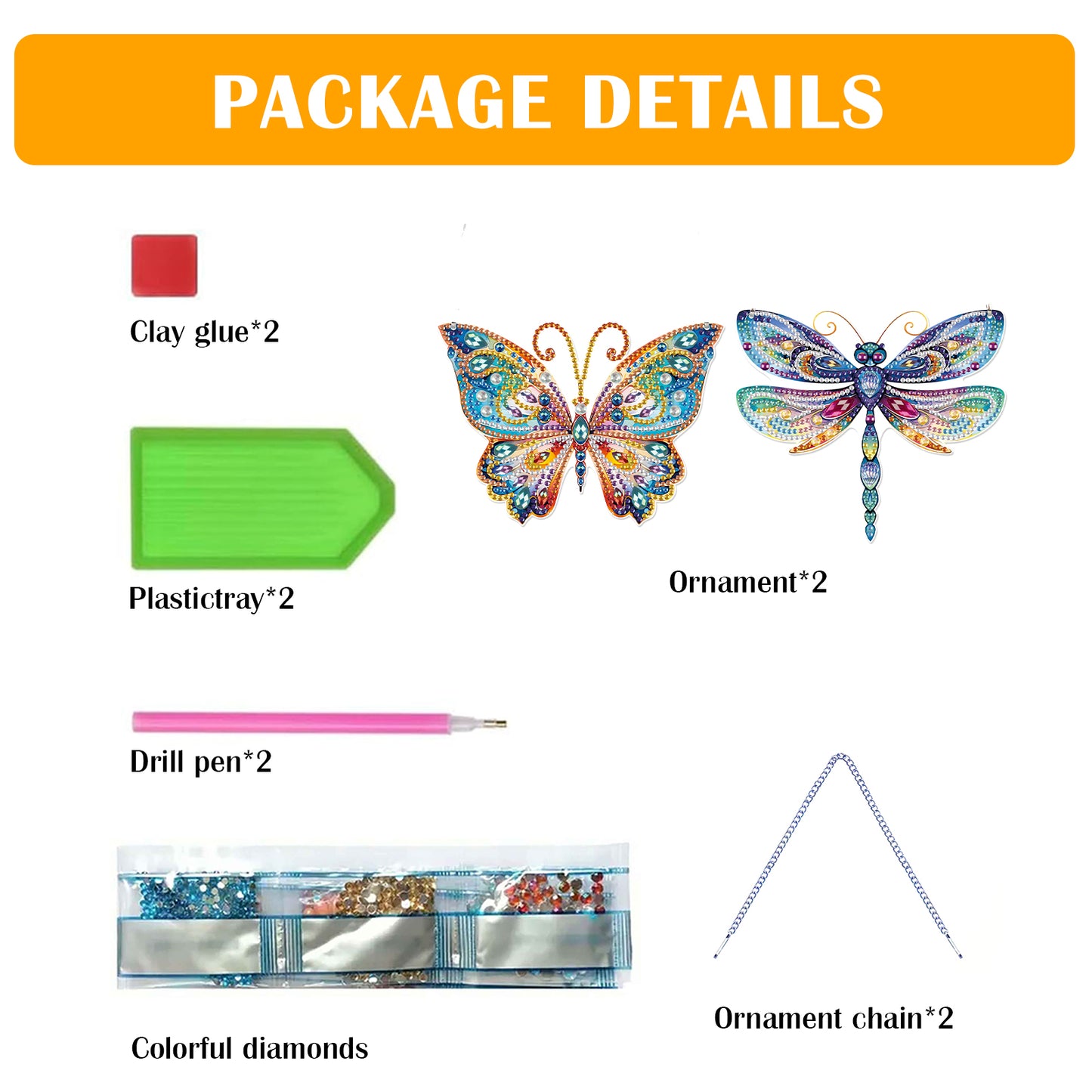 2pcs 2D Flat DIY Diamond Art Pendant Diamond Painting Set Wall Door Decoration