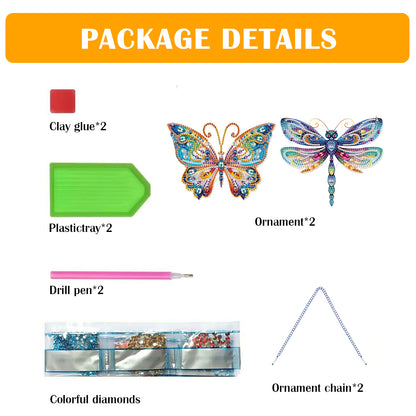 2pcs 2D Flat DIY Diamond Art Pendant Diamond Painting Set Wall Door Decoration