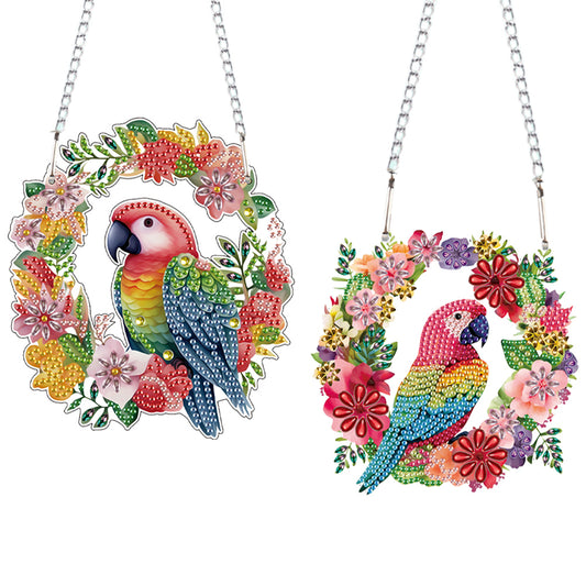 2pcs 2D Flat DIY Diamond Art Pendant Diamond Painting Set Wall Door Decoration