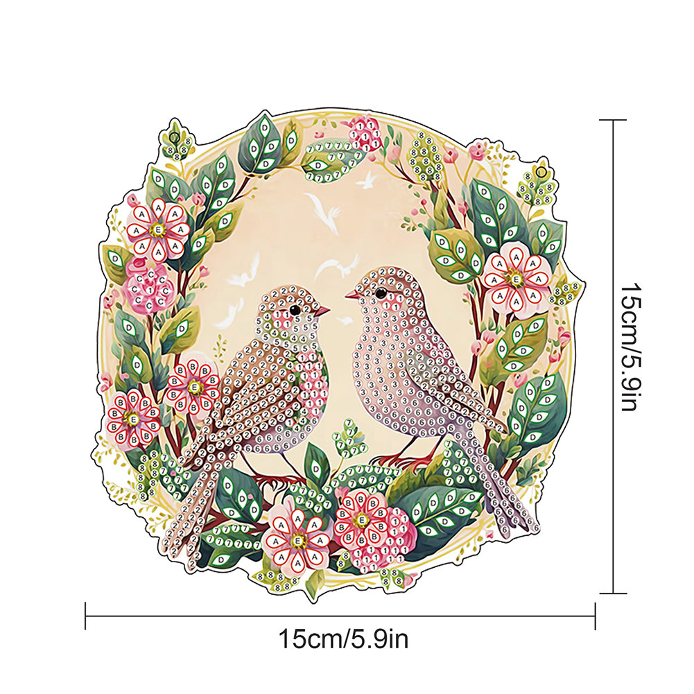 2pcs 2D Flat DIY Diamond Art Pendant Diamond Painting Set Wall Door Decoration