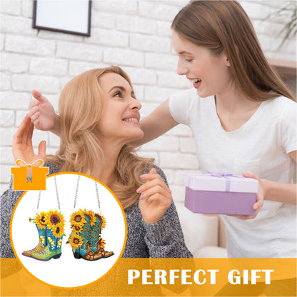 2pcs 2D Flat DIY Diamond Art Pendant Diamond Painting Set Wall Door Decoration