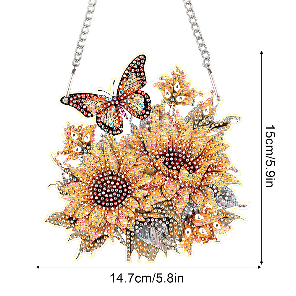 2pcs 2D Flat DIY Diamond Art Pendant Diamond Painting Set Wall Door Decoration