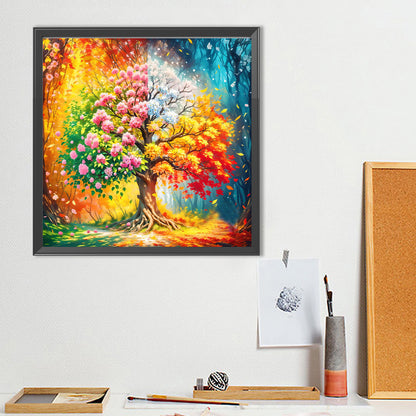 Dream Four Seasons Tree - Full Round Drill Diamond Painting 50*50CM